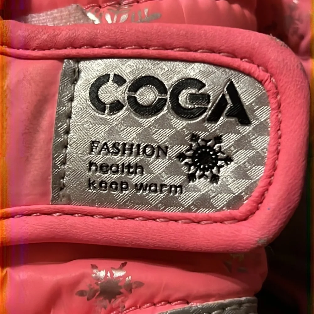 COGA Kids winter shoes girl snow boots fashion printing waterproof girl size 7